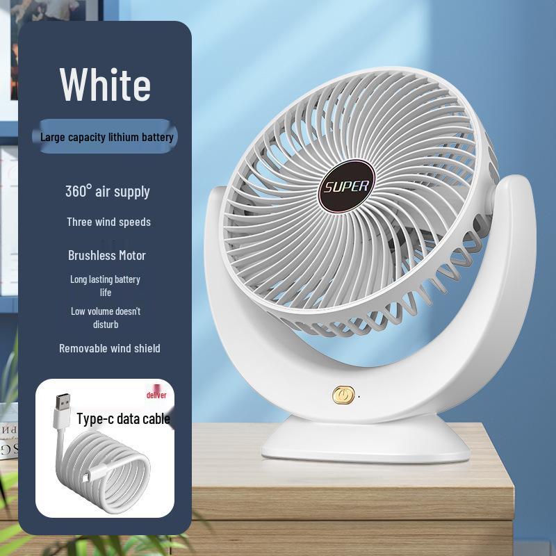 Portable USB Rechargeable Wireless Fan for Home, Office, Dorm Desk BK-168 Circulation Fan