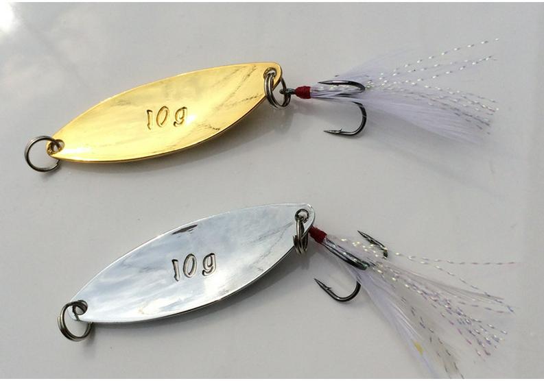 Fish Pattern Metal Spoon Lure - 10g Spinner Jig for Sea Fishing