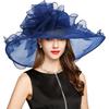 2026 Kentucky Derby Hat for Women Ladies, Organza Veil Feather Fascinator for Tea Party Church UV Protection Sun Hat