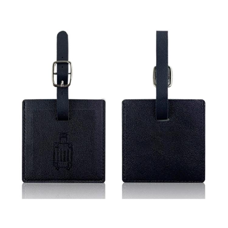 Suitcase Square Label PU Leather Labels School Bag Name Card for Trip Security