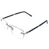 RSINC RimLess frame/eyeglass/Spectacle, Optical, Metal For Men And Women, Modern, Play Silver Black 3113 54-18-145 (IB-2) M1