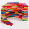 Wooden Domino Building Blocks Set: Interlocking Assembly Toy for Children's Early Education and Standard Competition.