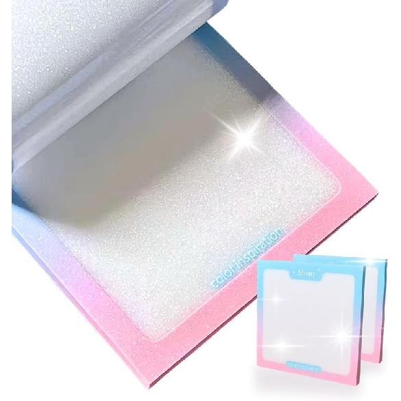200pcs Glitter Sticky Notes, Transparent Sticky Notes with Pink Blue Iridescent Edge, Cute Self-Adhesive Memo Pads for Office, School & Home Pink Blue Iridescent(100p