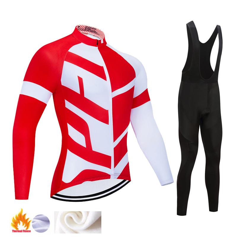 2025 Winter Thermal Fleece Cycling Jersey Set Mens Mountian Bicycle Clothes Wear Ropa Ciclismo Racing Team Bike Cycling Clothing