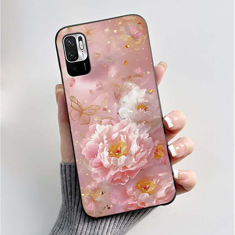 Luxury Fashion Butterfly Flower Case For Redmi Note 10 10T JE Phone Case For Xiaomi Redmi Note10T JE Soft Silicone Cover Casing