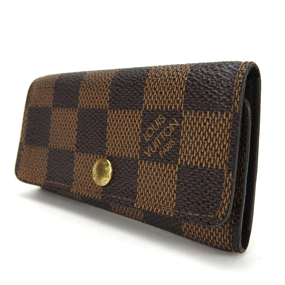 Used LOUIS VUITTON Key Holder  Multicles4 N62631 Damier Brown Brown 4 Hooks