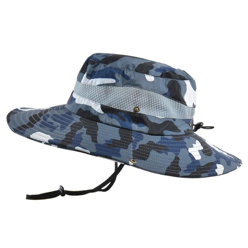 Foldable Bucket Hat for Adult Teenagers Wide Brim Foldable Fisherman Hat Spring Summer Anti-uv Hat Camouflage Design