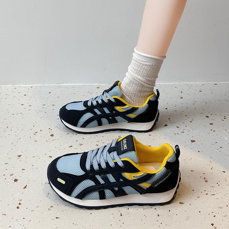Mesh breathable German training shoes 22 new summer casual sports shoes student platform lace-up dad shoes 35