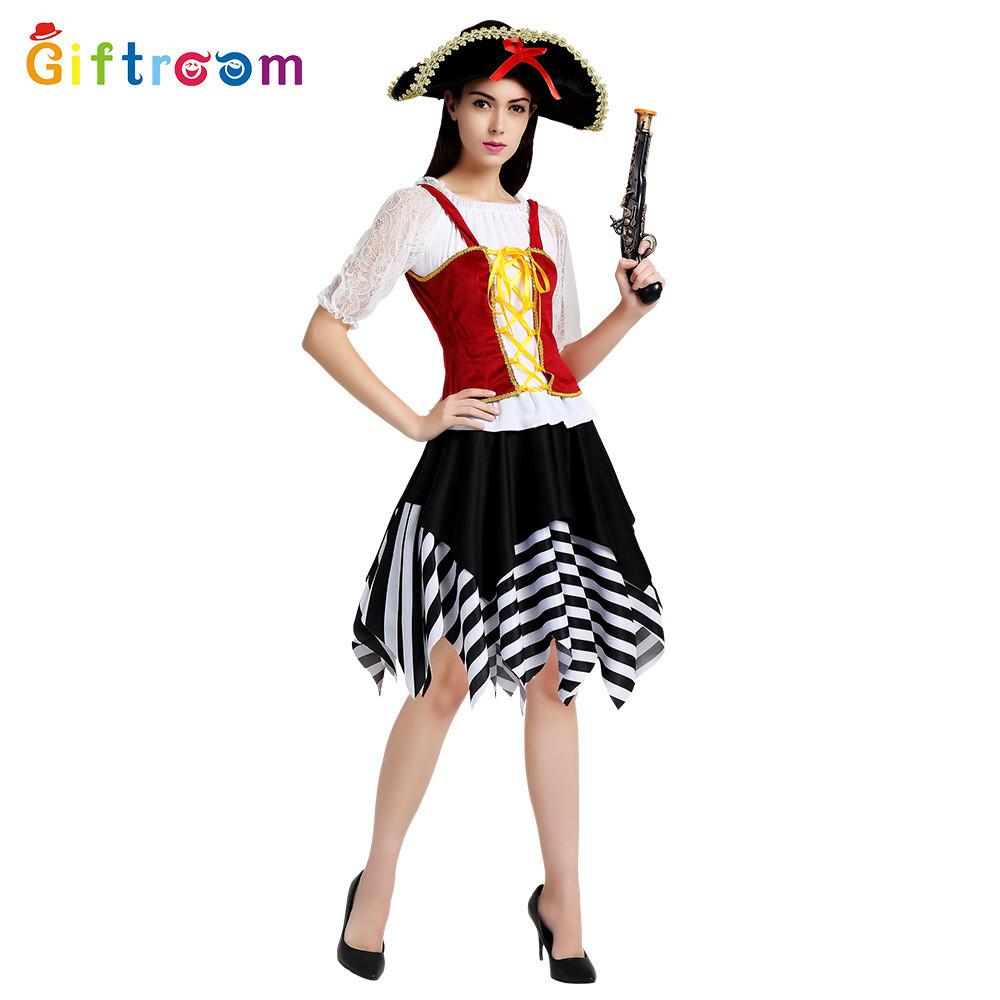 Stylové šaty Pirát z Karibiku pro ženy Ideální pro Halloween a Cosplay s fantasy prvky