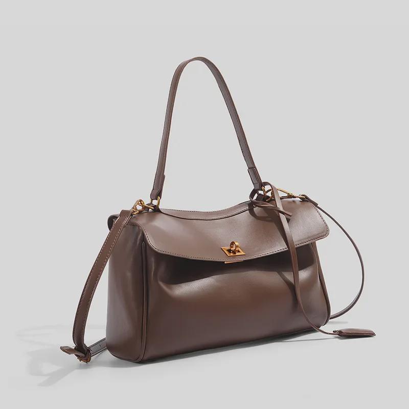 Women's French Soft Tote Bag - Elegant, Large-Capacity Shoulder/Underarm Messenger Bag