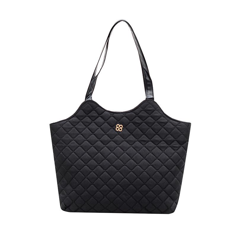 

Женская сумка большой вместимости в стиле ретро на осень/зиму - Модная универсальная сумка-тоут с ромбовидным узором. 30*6*30cm чёрный