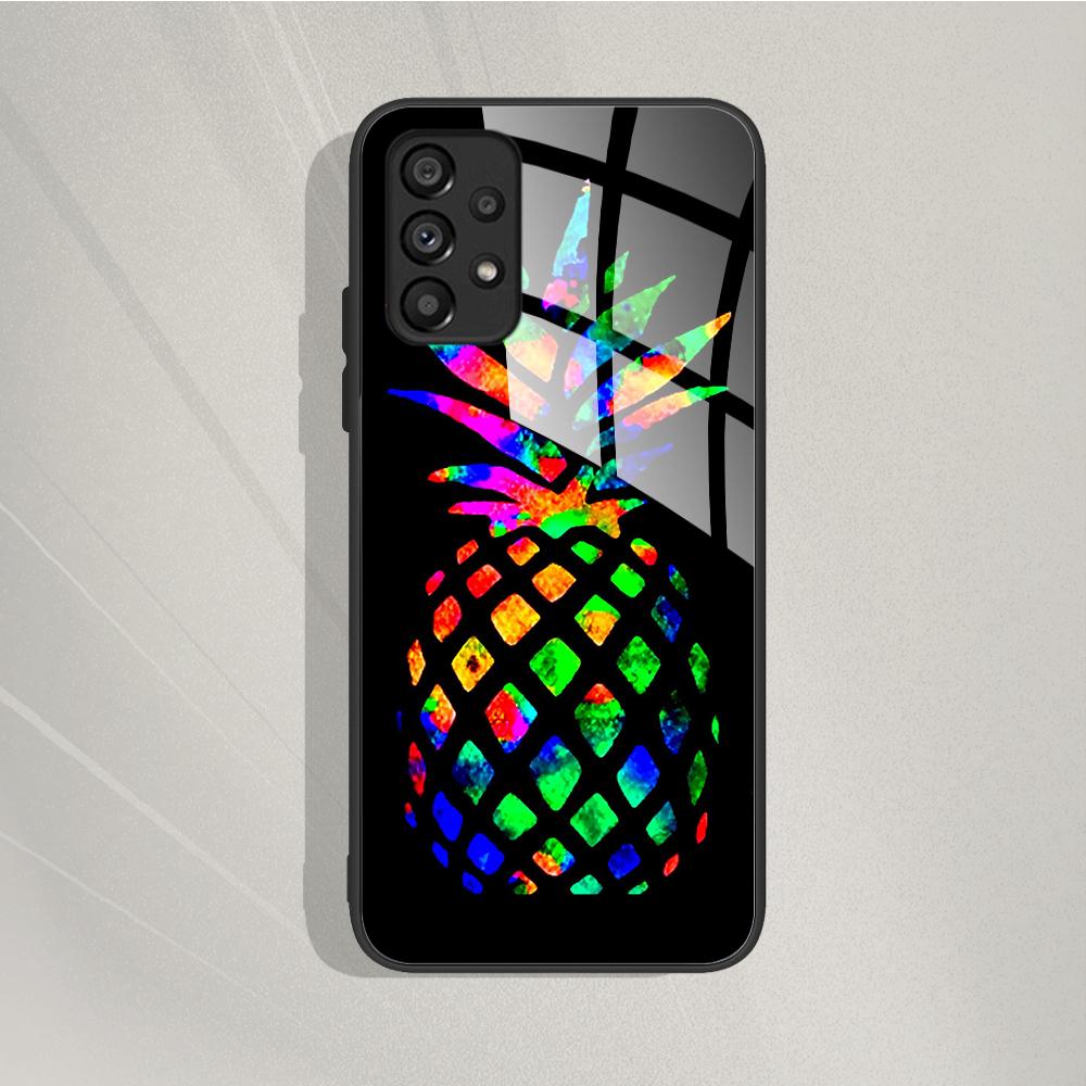 Case For Samsung Galaxy A72 Painted Tempered Glass Phone Cover For Samsung A72 A 72 5G A726B A725F Cases Silicone Bumper Coque