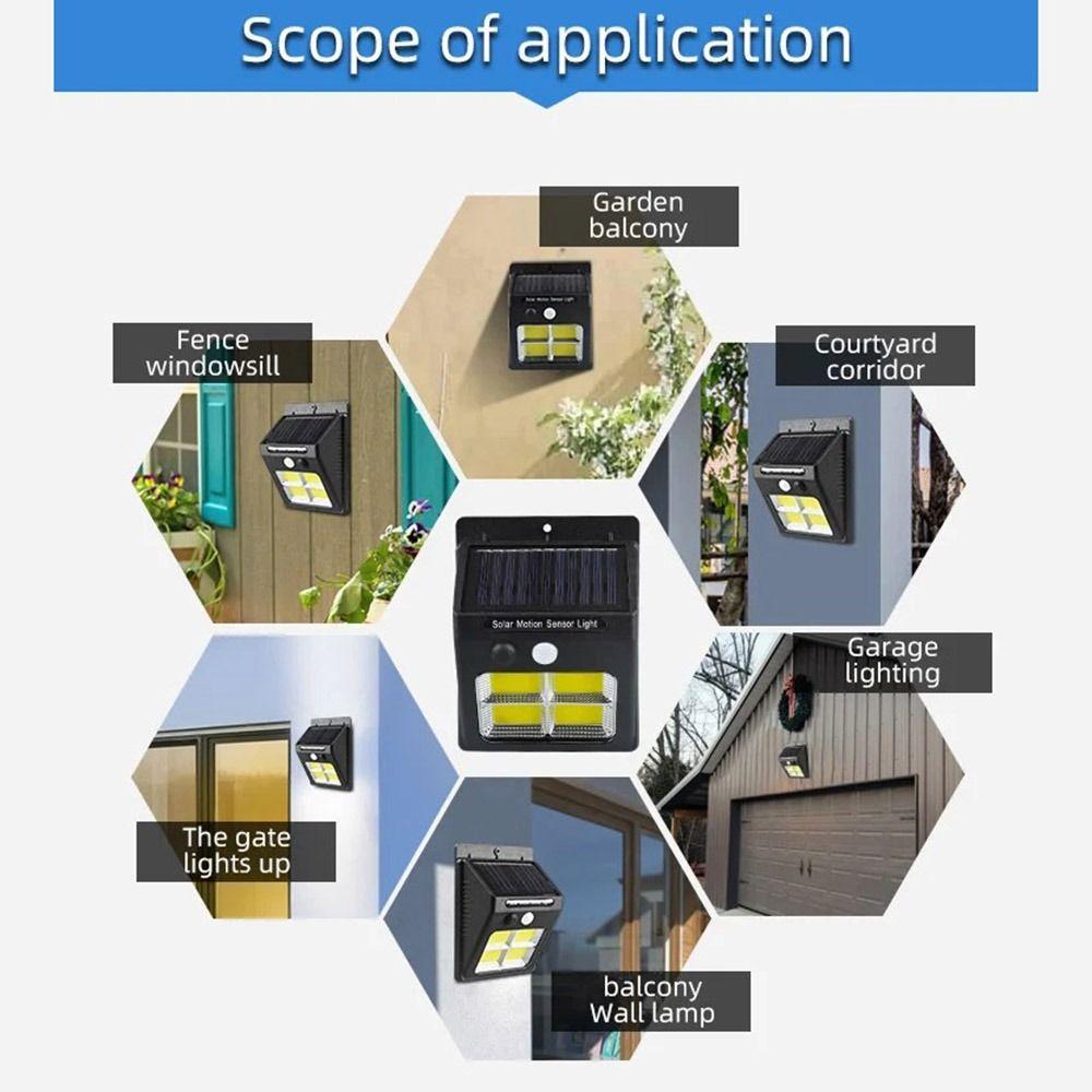 Solar Powered Outdoor Solar Lamp LED COB LED Wall Light Easy To Install Solar Garden Light  Garden