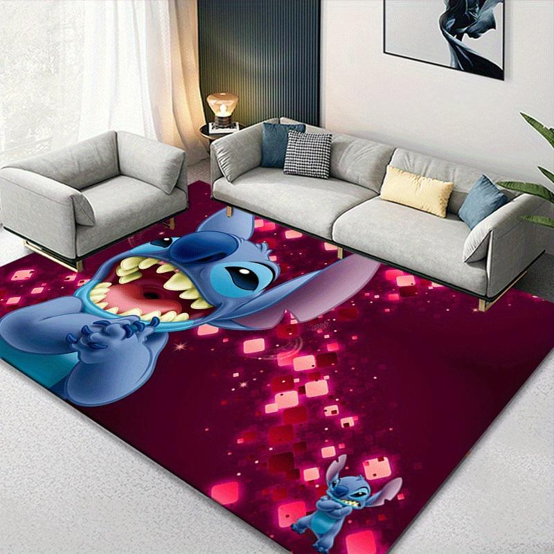 1pc Stitch Pattern Area Rug Soft Flannel Floor Mat for Living Room, Bedroom, Sofa Coffee Table Floor Mat, Machine Washable