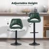 Set of Two Faux Leather Bar Stools - Dark Green