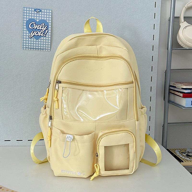 Schoolbag Japanese ins schoolbag large capacity high value fashion versatile transparent pain bag junior high school high school student backpack