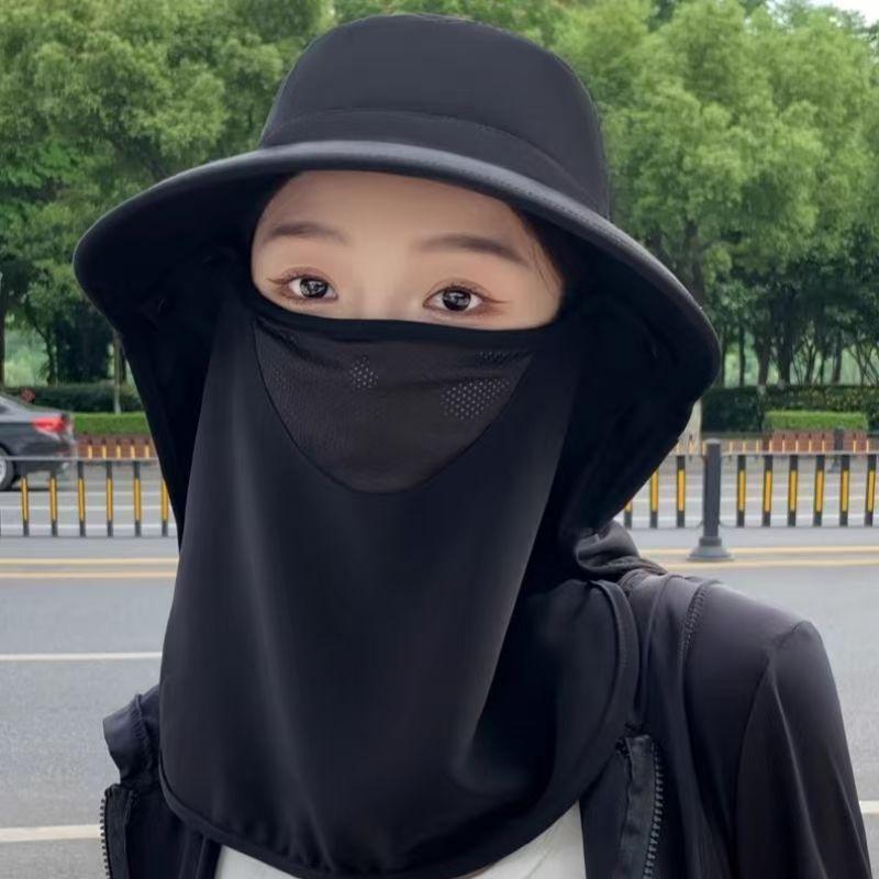 Breathable Uv Protection Sun Hat With Face Cover And Neck Flap For Women Summer Outdoor Fishing Hiking Gardening Wide Brim Cap
