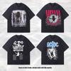 TKPA Men's Oversized Vintage Band Print Washed T-Shirt