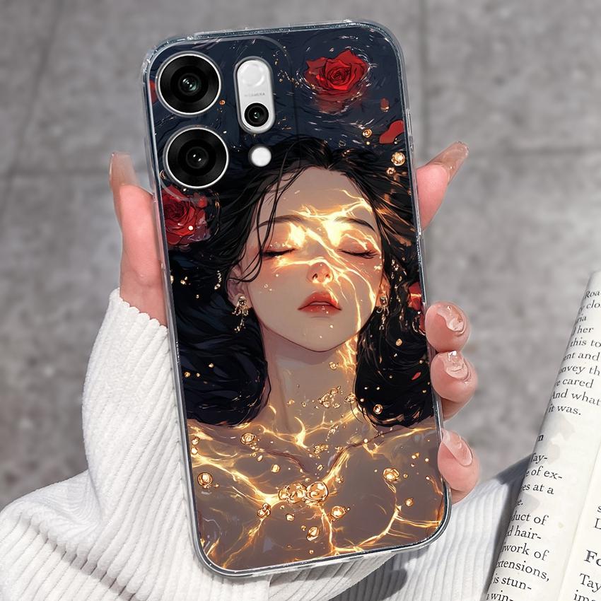 

Прозорий протиударний чохол для телефону Oppo Reno14 13 12 11 10 9 Pro 14F 13F 12F 4G 5G з кумедними візерунками чорного кота, м який силіконовий протиковзкий чохол для Oppo Oppo Reno10 5G