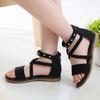 Girls Sandals Summer 2025 New Korean Version Soft-soled Children's Roman Shoes Student Shoes Medium and Older Children's Open-toed Princess Shoes