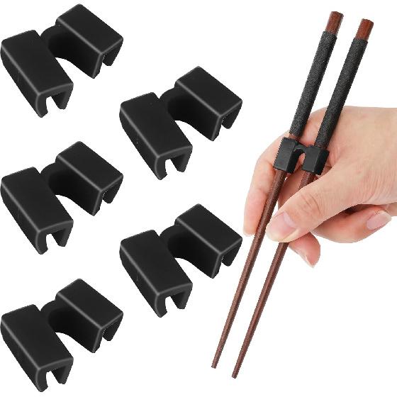 6 Pairs Reble Chopsticks Helper,Chopsticks Trainer Training Chopsticks For Adults Training Chopstick Hinges Connector,Non-Slip And Portable Practice