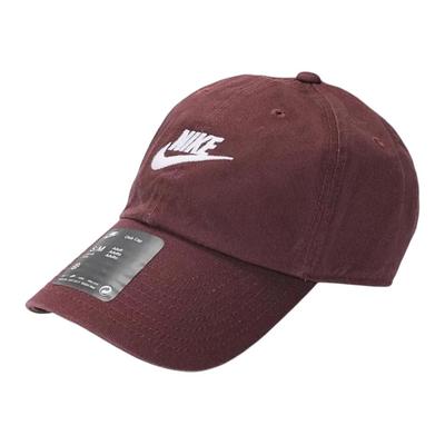 Nike Cotton Baseball Caps Unisex Bright Burgundy Red/White FB5368-652