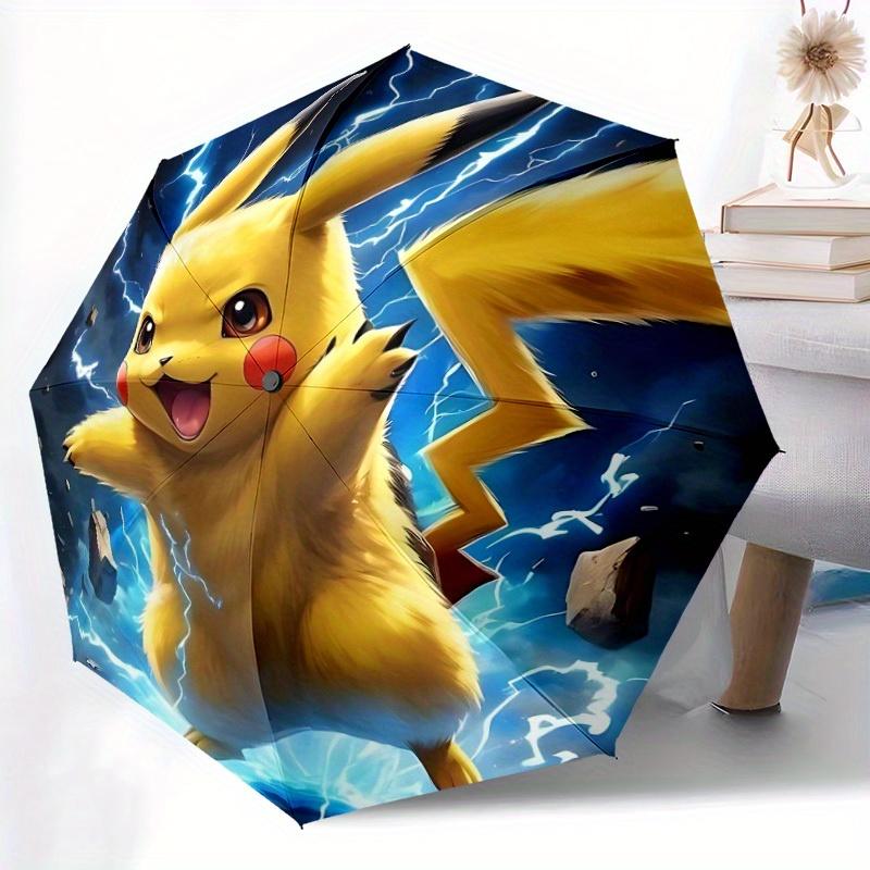 Pikachu Electric Automatic Folding Umbrella, 8 Ribs for All-Season Use, Portable for Travel & Outdoor Activities a0819061
