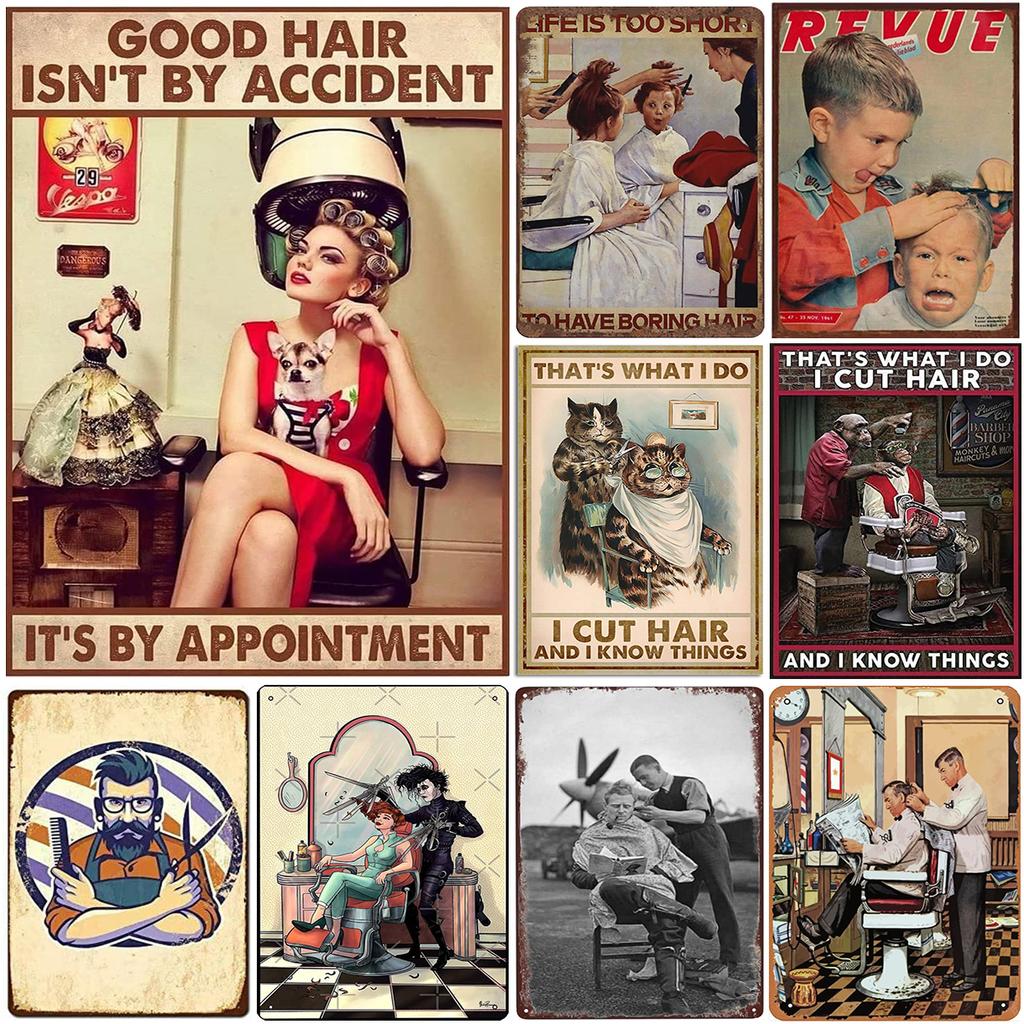 Good Haircut Metal Tin Signs Plaque Wall Decoration Vintage Art Posters Iron Painting for Man Cave Home Cafe Garden Club Bar