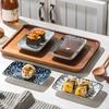 4Pcs Sushi Plate Set Serving Platter Ceramic Dinner Plates Dishes for Appetizer