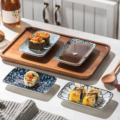 4Pcs Sushi Plate Set Serving Platter Ceramic Dinner Plates Dishes for Appetizer