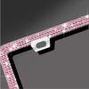 Pink Rhinestone Sparkly License Plate Frame,Pink Diamond Bling License Plate Frame for Women, 1 Pack