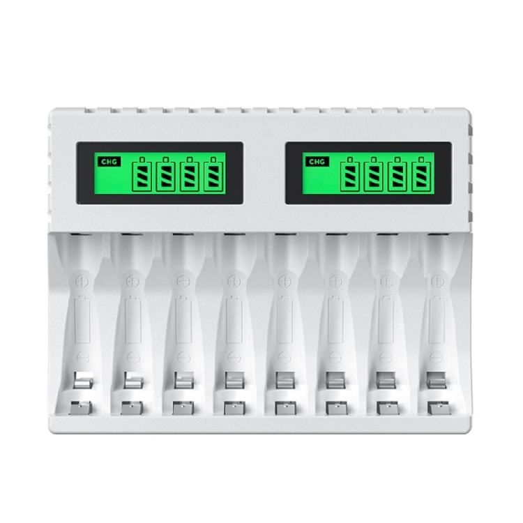

New 8 Slot aaa/aa Battery Charger Fast Charging with Lcd for AA/AAA Rechargeable белый