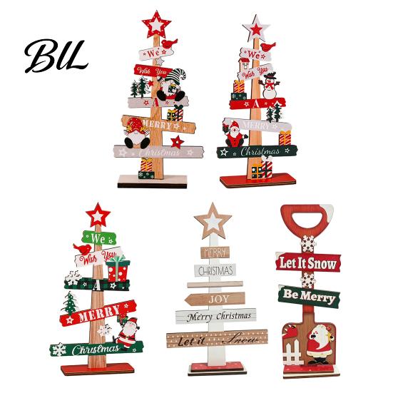 Festive Home Decor Pieces Christmas Tree Ornament, Wooden Letter Sign Decorative Xmas Ornament Sets for Compact Stable Party Supplies Holiday