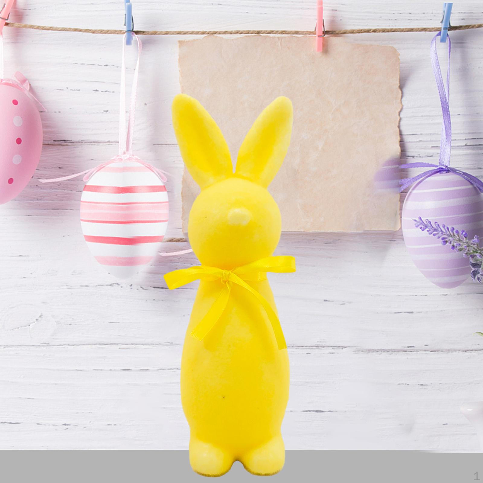 

Decorative Flocked Easter Bunny Figurine, Animal Ornament, Lightweight Foam Sculpture with Fine жёлтый