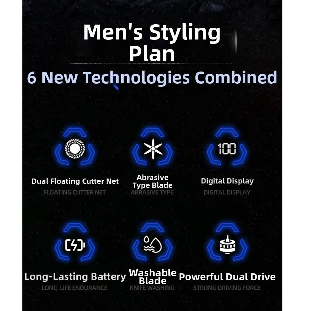 Double Head Portable Facial Razor Magnetic Floating Men's Beard Trimmer  Daily Use