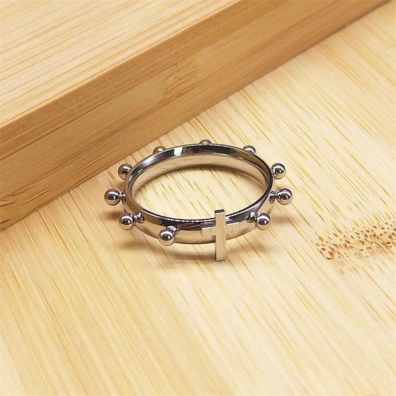 Christian Jesus Cross Ring for Women Men Stainless Steel Gold Color Lord Catholic Rosary Finger Rings Jewelry anillo RRR41S02 7