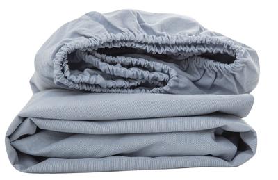 Single Fitted Sheet Mattress Cover, 30cm Depth, Organic Cotton, 100% Washed Cotton, Bed Sheet, BOX Sheet, Dust Mite Resistant, Light Blue.