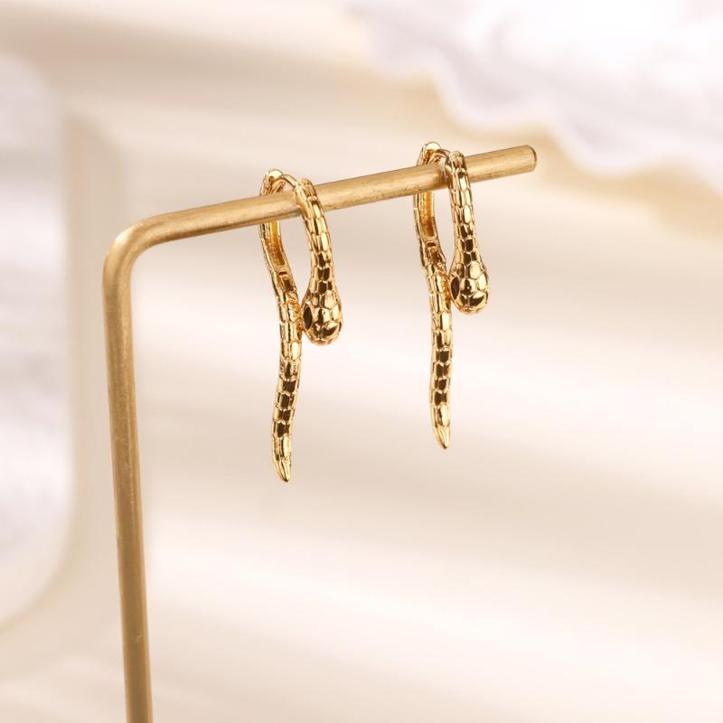 Snake-shaped Long Earrings, Stud Earrings, Women's Light Luxury, High-end Sense, Niche Ear Buckle Design Sense, Winding Personality