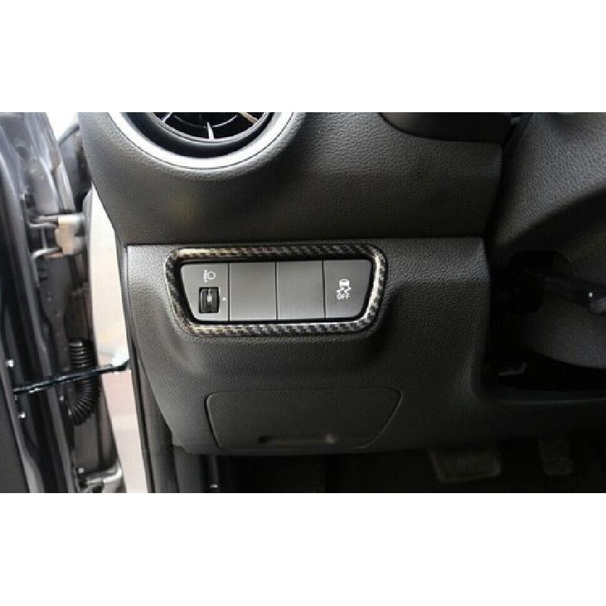 For Kia K3 Forte -2024 Carbon Fiber Inner Headlight Button Frame Cover Trim