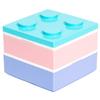 Padou [P:BLOCK] Trio Block Square Two-Tier Lunch Box (Pastel Sky Blue) 460ml, Microwave Safe, Includes Chopsticks, Made In Japan, Perfect for