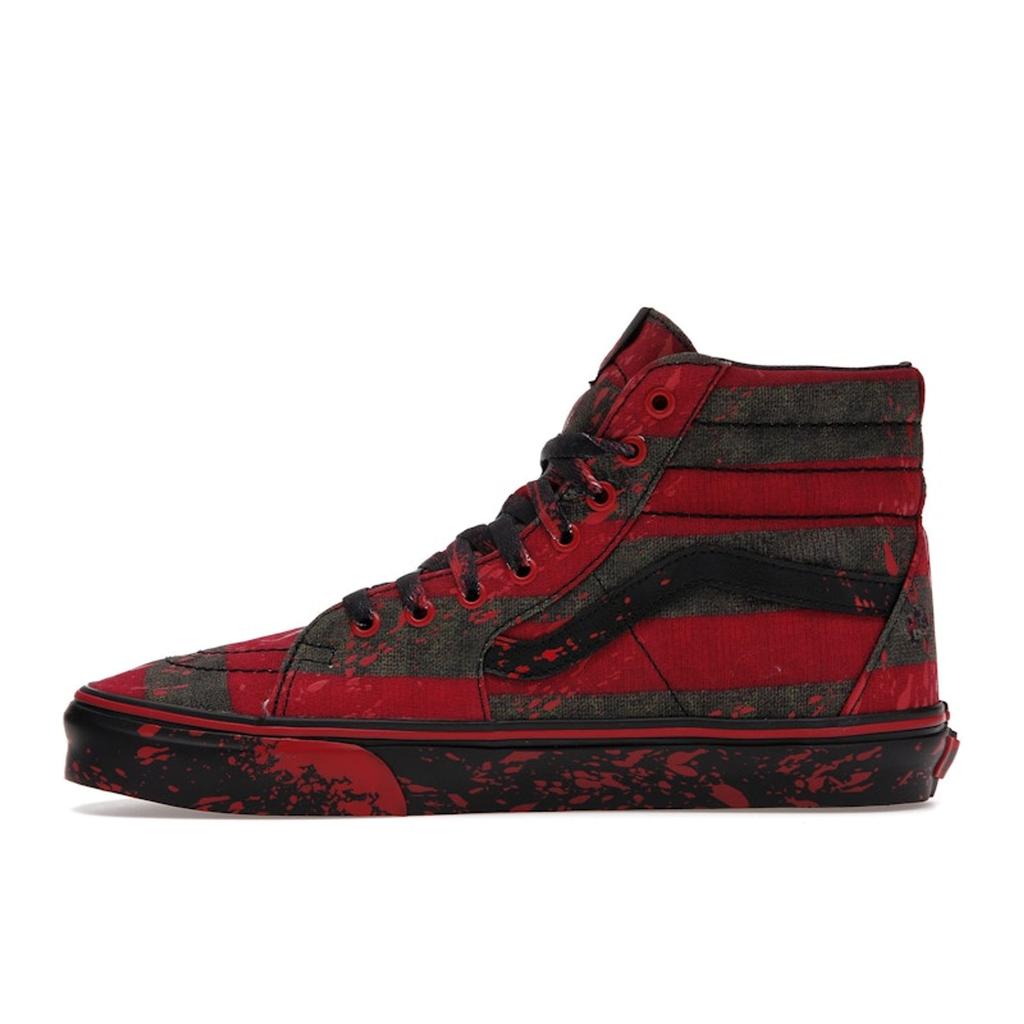 Vans House of Terror X Sk8-Hi The Nightmare On Elm Street Unisex Sneakers Red Black VN0A4U3CZV1