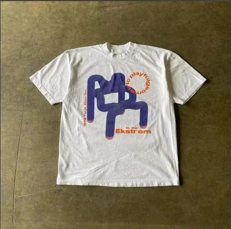 2025 Summer Retro Harajuku Fashion Tee Women Cotton T-shirt Y2K Loose Street Letter Unisex Printing Short Sleeve Casual T-shirt
