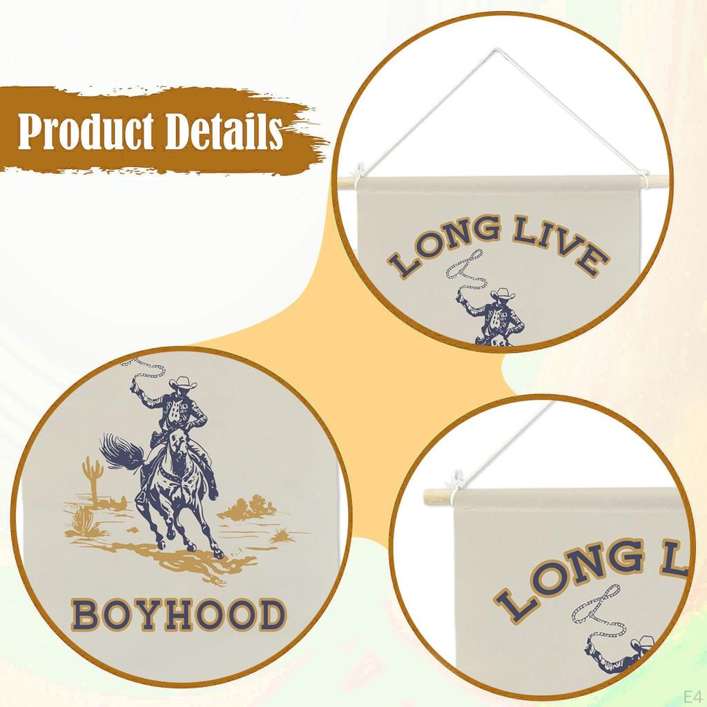 Boyhood Banner Wall Hanging Flag Display Unique Decoration Triangle for Room Nursery