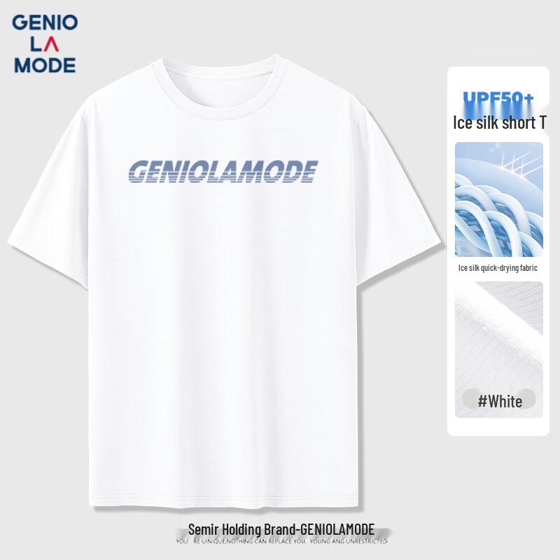 

GENIOLAMODE Men s Ice Silk Cooling Quick Dry Round Neck T-Shirt L