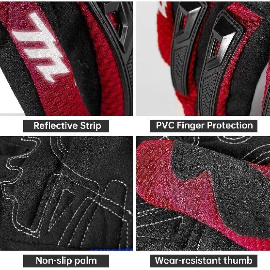 Motorcycle Gloves Touchscreen Motocross Dirt Bike Riding Glove With Carbon Fiber Protective Hard Knuckles For Men Women Model MD66