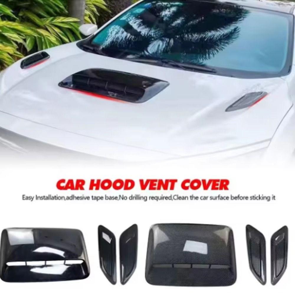 Auto Exterior Hood Scoop Decorative Trim Carbon Fiber Air Outlet Decorative Cover  for Most Car