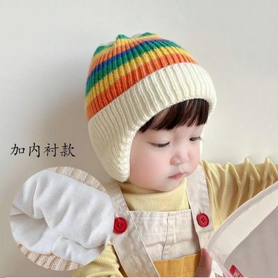 Kinderhüte Herbst und Winter Mädchen Pullover Strickmütze Farbige Wollmütze Jungen Baby Warme Ohrenmütze Tide