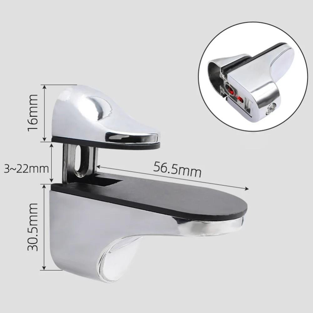 Zinc Alloy Metal Glass Clamps Adjustable 1-22mm Thickness Partition Board Holder Anti-Slip Glass Shelf Brackets DIY Installation