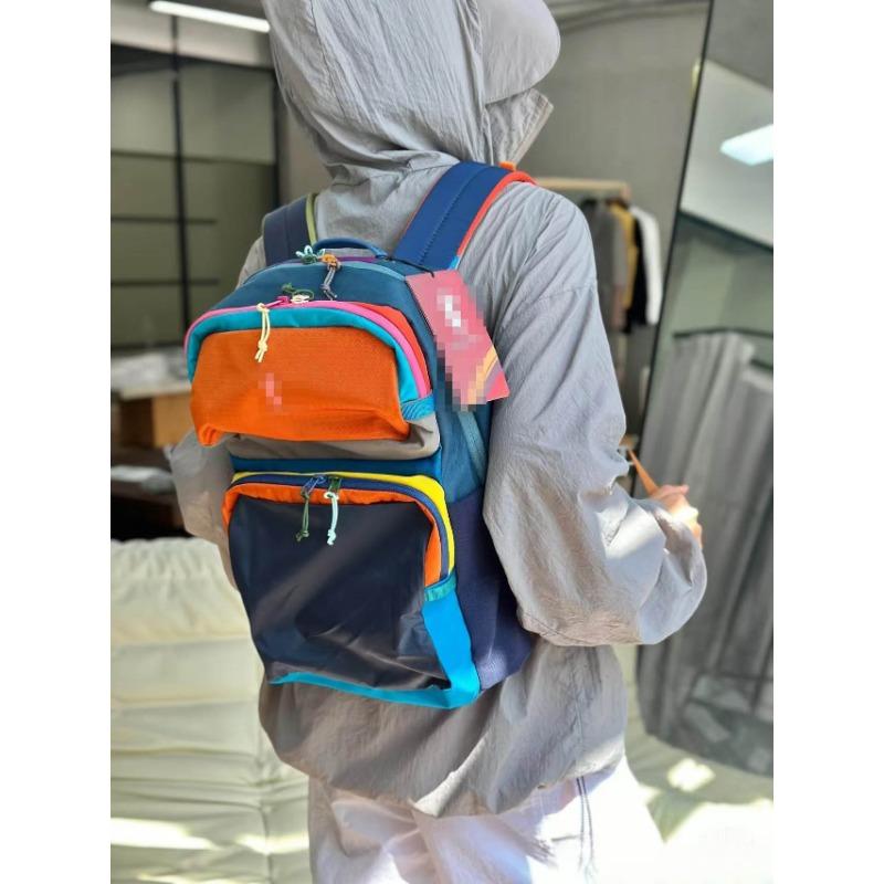 

Мода для путешествий на открытом воздухе и защита окружающей среды Сращивание Контрастный цвет Сверхлегкий Дофаминовый Рюкзак для компьютера большой вместимости