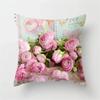 Pink Rose Flower Pattern Decorative Cushions Pillowcase Polyester Cushion Cover Throw Pillow Sofa Decoration Pillowcover 87